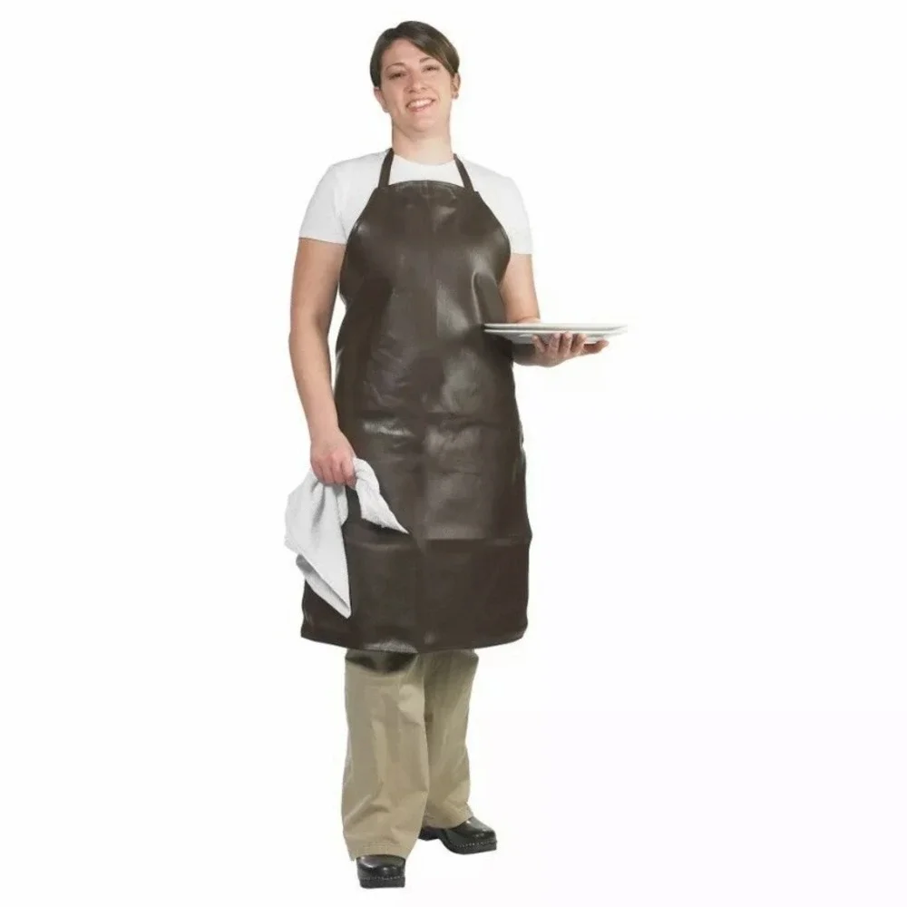 San Jamar 604VBA-BR Brown Vinyl Bib Apron